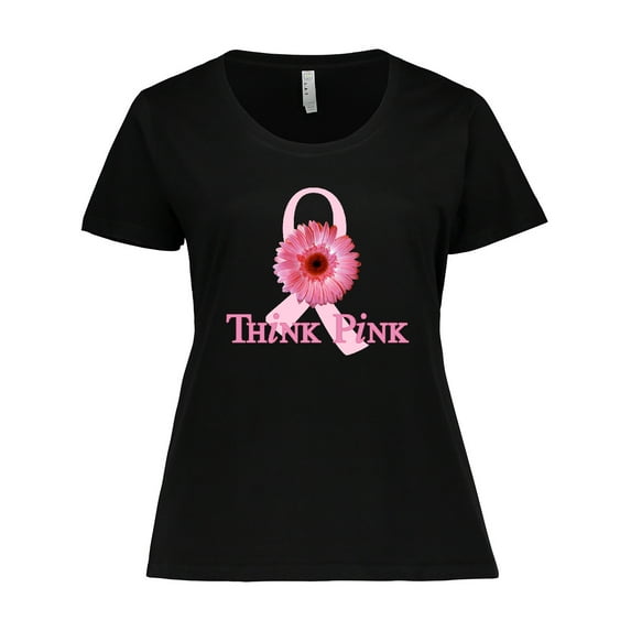 Inktastic Think Pink Breast Cancer Women's Plus Size T-Shirt
