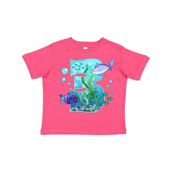 Inktastic Third Birthday Aquarium with Fish Boys or Girls Toddler T-Shirt