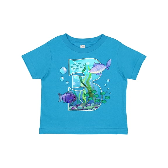 Inktastic Third Birthday Aquarium with Fish Boys or Girls Toddler T-Shirt
