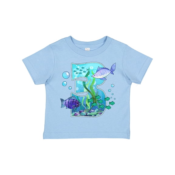 Inktastic Third Birthday Aquarium with Fish Boys or Girls Toddler T-Shirt
