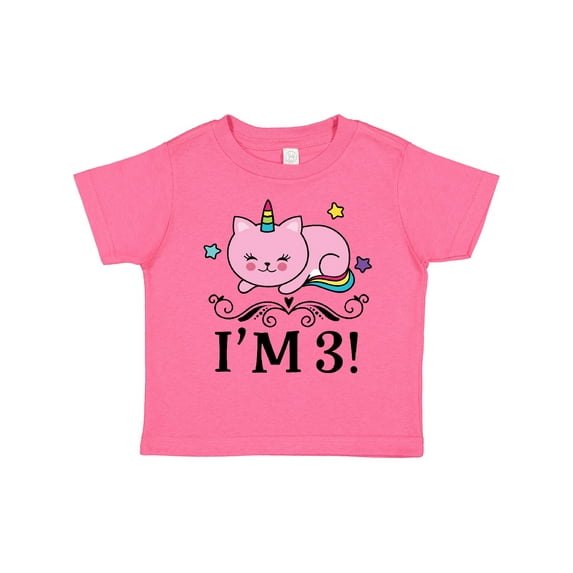 Inktastic Third Birthday Cat Unicorn Girls Toddler T-Shirt