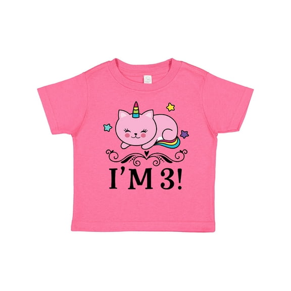 Inktastic Third Birthday Cat Unicorn Girls Toddler T-Shirt