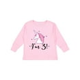 thumbnail image 1 of Inktastic Third Birthday Cute Unicorn Girls Long Sleeve Toddler T-Shirt, 1 of 5