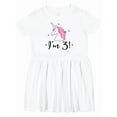 thumbnail image 1 of Inktastic Third Birthday Cute Unicorn Girls Toddler Dress, 1 of 5