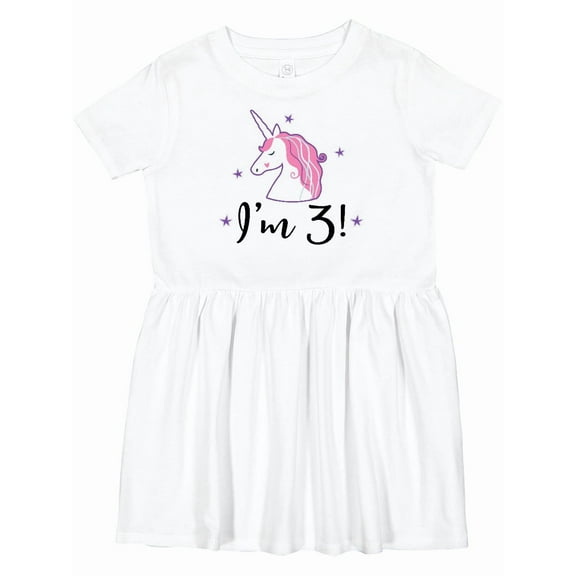 Inktastic Third Birthday Cute Unicorn Girls Toddler Dress