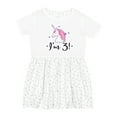 thumbnail image 1 of Inktastic Third Birthday Cute Unicorn Girls Toddler Dress, 1 of 5