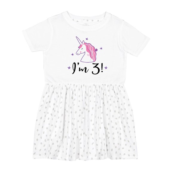 Inktastic Third Birthday Cute Unicorn Girls Toddler Dress