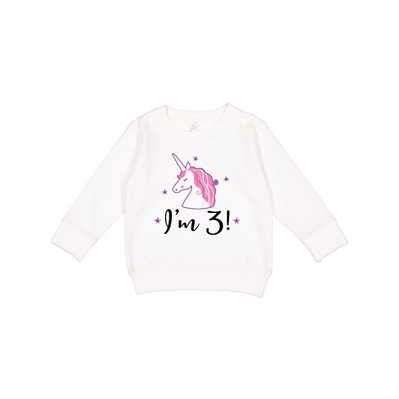 Inktastic Third Birthday Cute Unicorn Toddler Sweatshirt