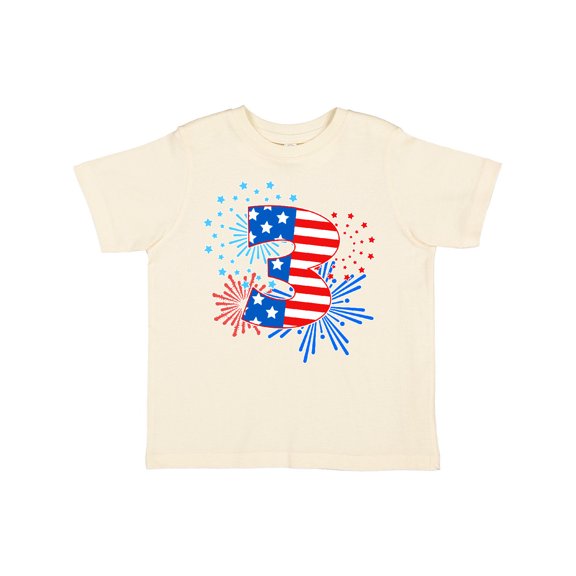 Inktastic Third Birthday Fourth of July Fireworks Boys or Girls Toddler T-Shirt