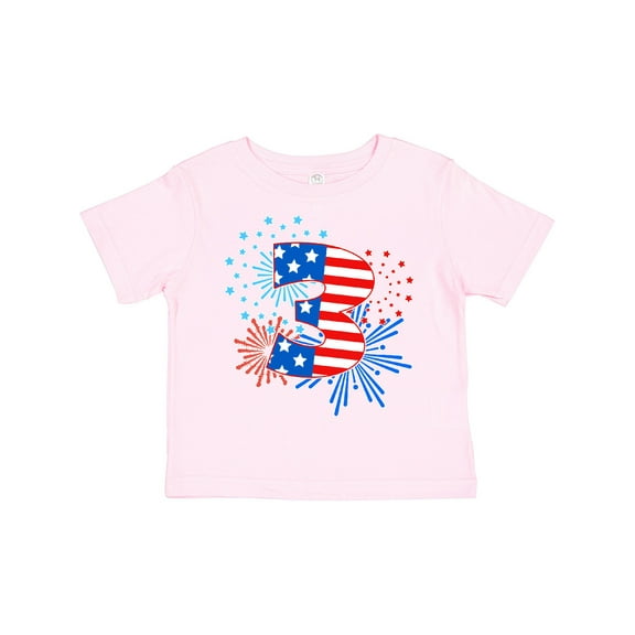 Inktastic Third Birthday Fourth of July Fireworks Boys or Girls Toddler T-Shirt