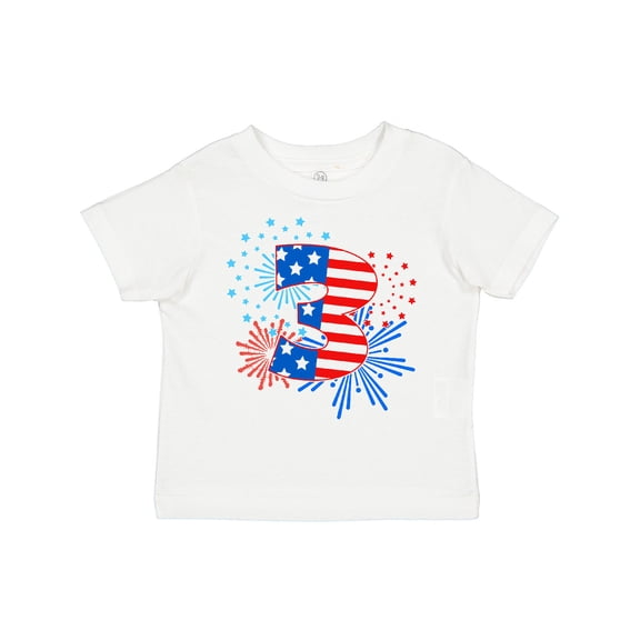Inktastic Third Birthday Fourth of July Fireworks Boys or Girls Toddler T-Shirt