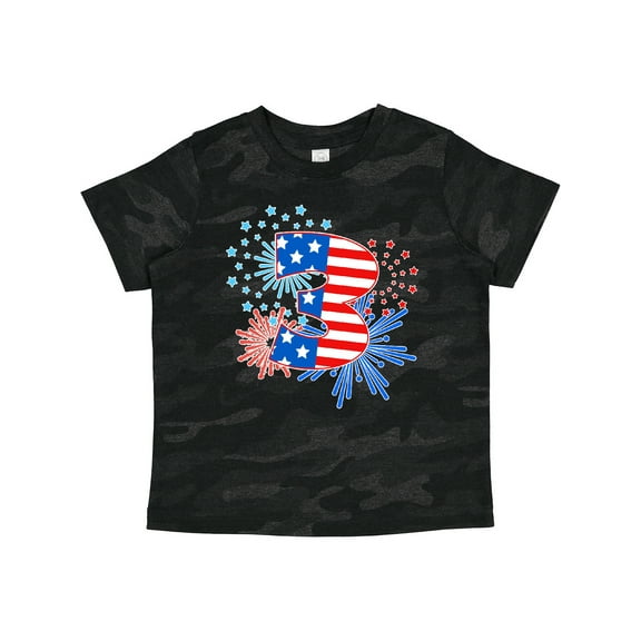 Inktastic Third Birthday Fourth of July Fireworks Boys or Girls Toddler T-Shirt