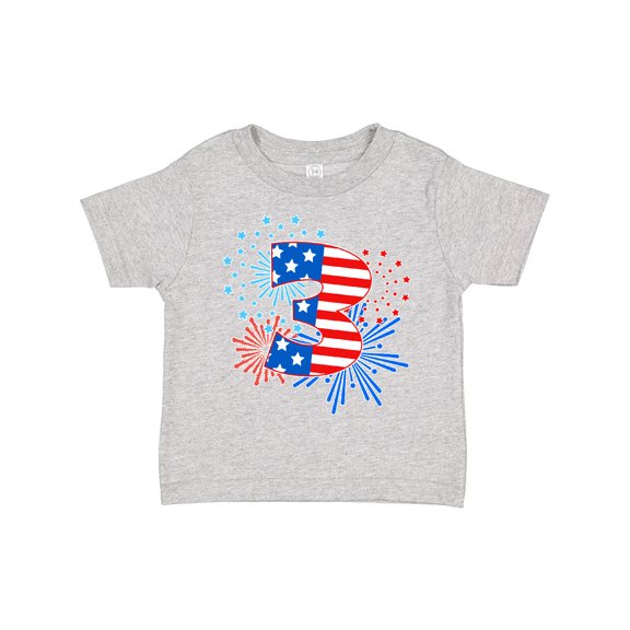 Inktastic Third Birthday Fourth of July Fireworks Boys or Girls Toddler T-Shirt