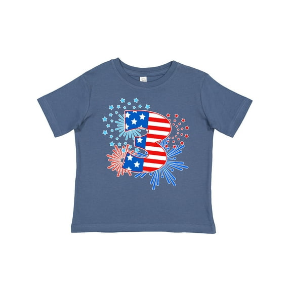 Inktastic Third Birthday Fourth of July Fireworks Boys or Girls Toddler T-Shirt