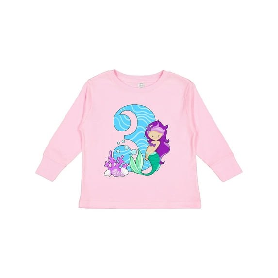 Inktastic Third Birthday Mermaid Girls Long Sleeve Toddler T-Shirt