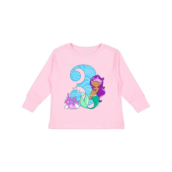 Inktastic Third Birthday Mermaid Girls Long Sleeve Toddler T-Shirt