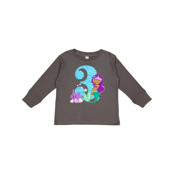 Inktastic Third Birthday Mermaid Girls Long Sleeve Toddler T-Shirt
