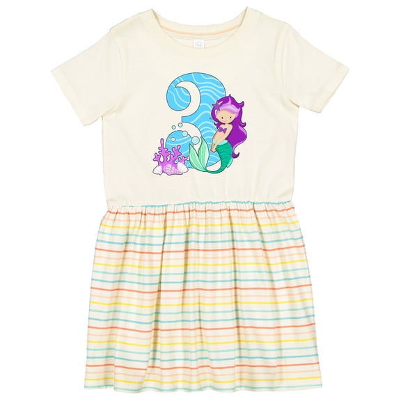 Inktastic Third Birthday Mermaid Girls Toddler Dress