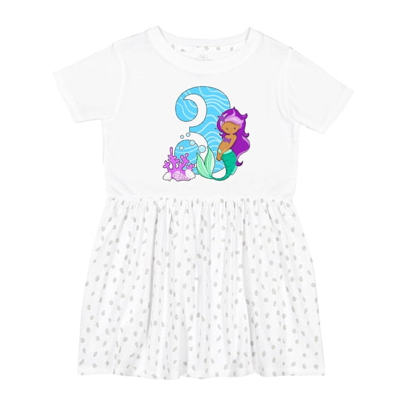 Inktastic Third Birthday Mermaid Girls Toddler Dress