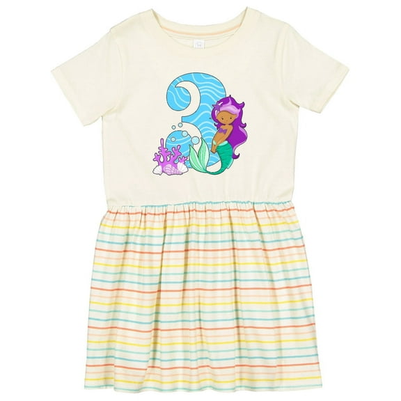 Inktastic Third Birthday Mermaid Girls Toddler Dress