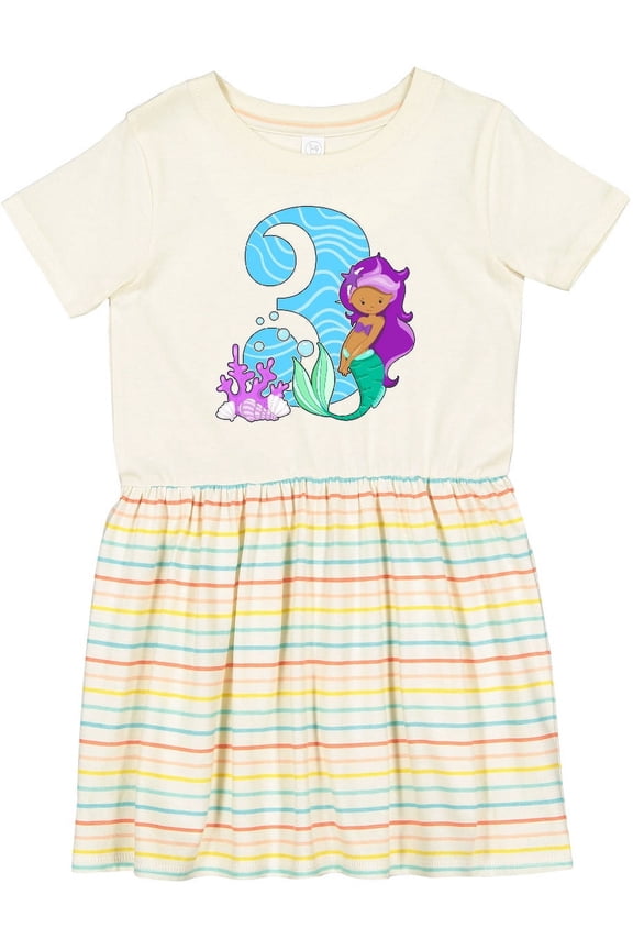 Third Birthday Mermaid Girls Toddler Dress