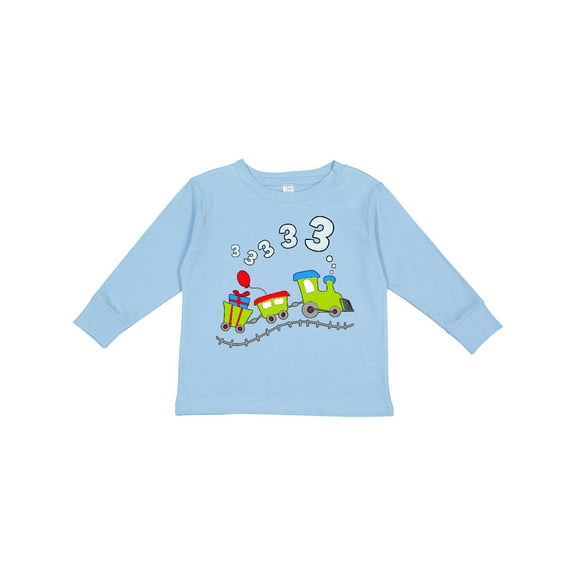 Inktastic Third Birthday Party Train Boys or Girls Long Sleeve Toddler T-Shirt