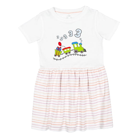 Inktastic Third Birthday Party Train Girls Toddler Dress