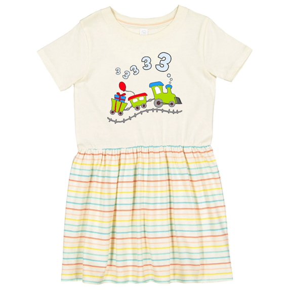 Inktastic Third Birthday Party Train Girls Toddler Dress