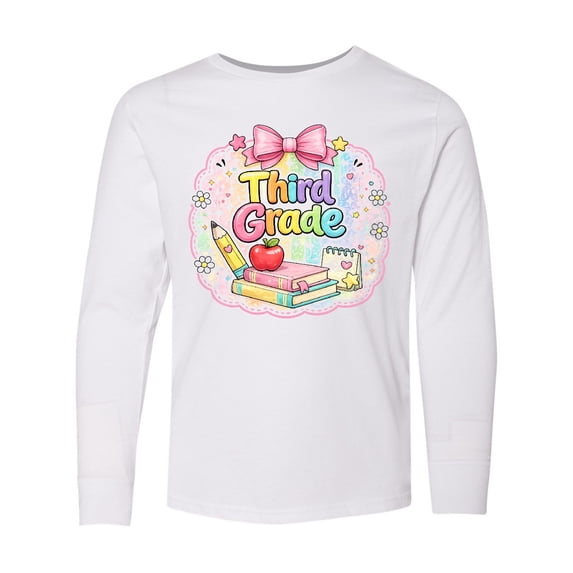 Inktastic Third Grade Back to School Long Sleeve Youth T-Shirt