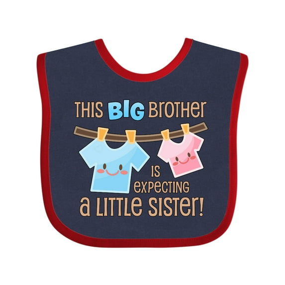 Inktastic This Big Brother is Expecting a Little Sister Boys Baby Bib