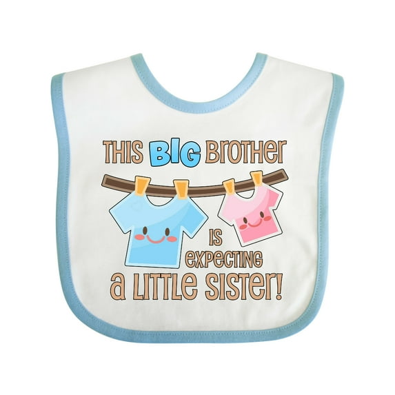 Inktastic This Big Brother is Expecting a Little Sister Boys Baby Bib
