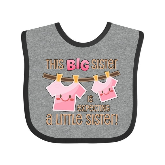 Inktastic This Big Sister is Expecting a Little Sister Girls Baby Bib