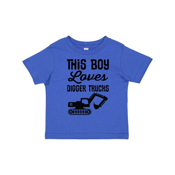 Inktastic This Boy Loves Digger Trucks Construction Boys Toddler T-Shirt