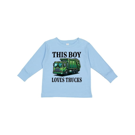 Inktastic This Boy Loves Trucks Boys Long Sleeve Toddler T-Shirt