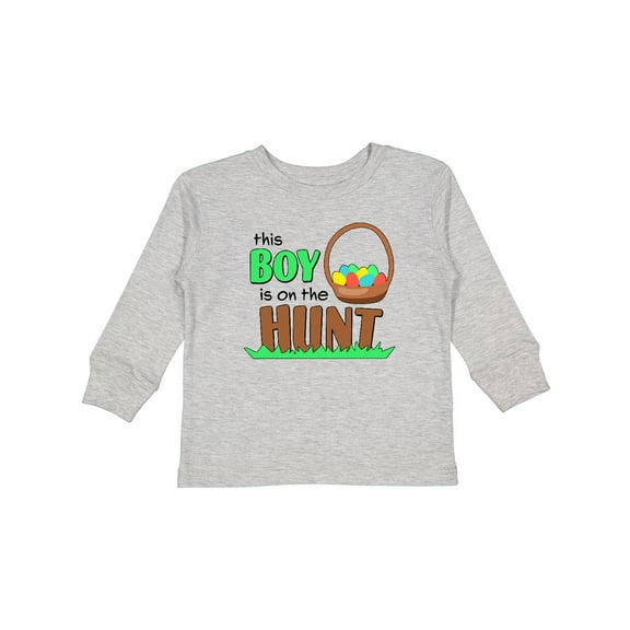 Inktastic This Boy is on the Hunt Easter Eggs Boys Long Sleeve Toddler T-Shirt