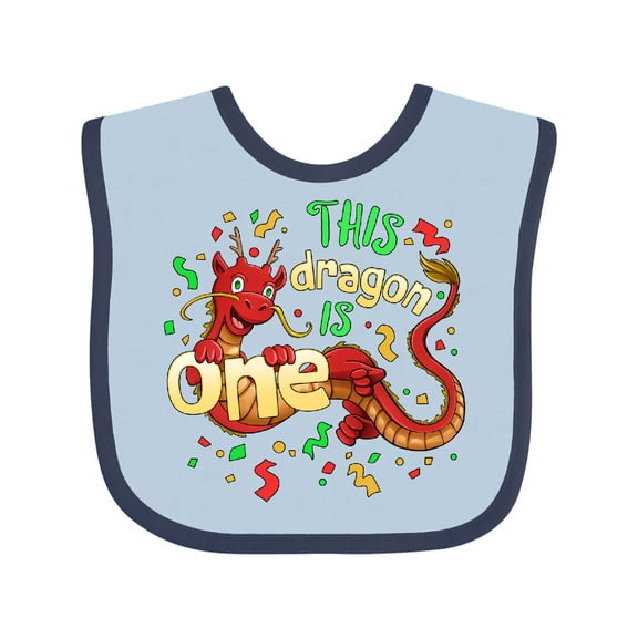 Inktastic This Dragon is One Cute First Birthday Boys or Girls Baby Bib