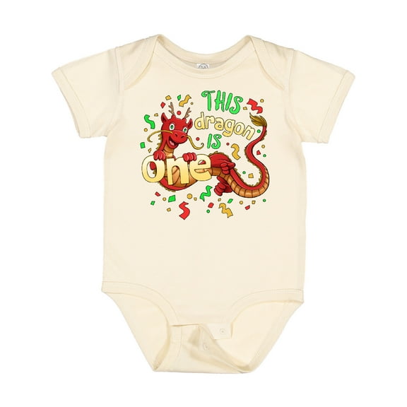 Inktastic This Dragon is One Cute First Birthday Boys or Girls Baby Bodysuit