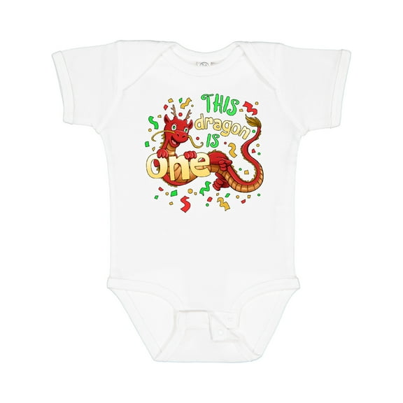 Inktastic This Dragon is One Cute First Birthday Boys or Girls Baby Bodysuit