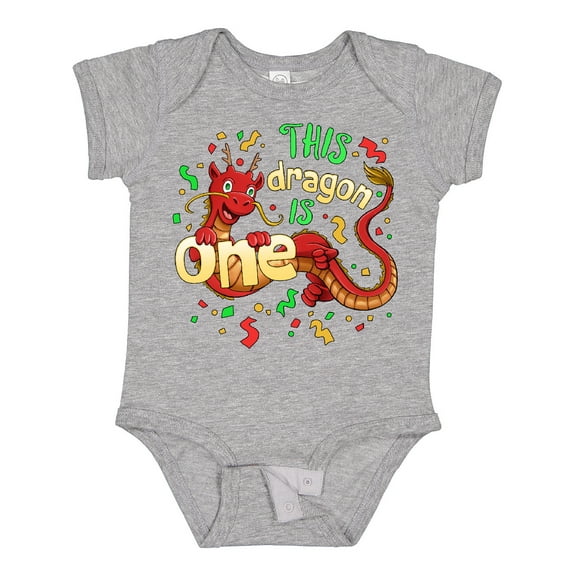 Inktastic This Dragon is One Cute First Birthday Boys or Girls Baby Bodysuit