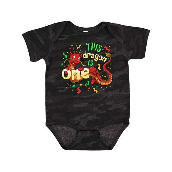 Inktastic This Dragon is One Cute First Birthday Boys or Girls Baby Bodysuit