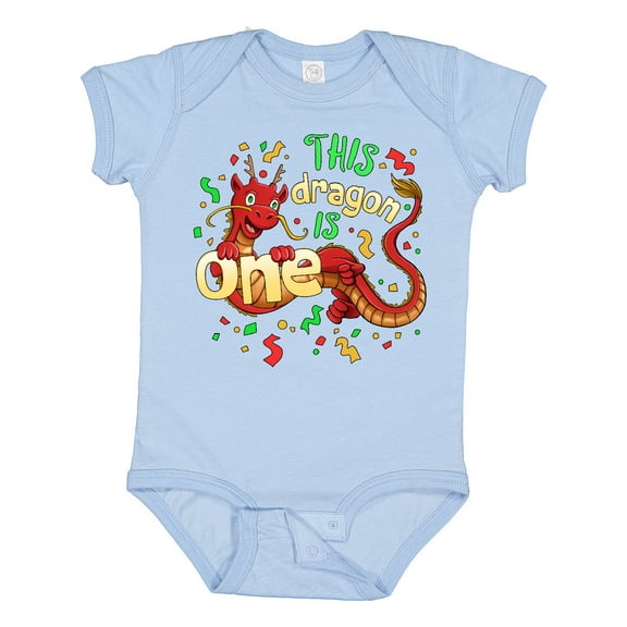 Inktastic This Dragon is One Cute First Birthday Boys or Girls Baby Bodysuit