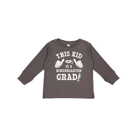 Inktastic This Kid Kindergarten Grad WHT Boys or Girls Long Sleeve Toddler T-Shirt