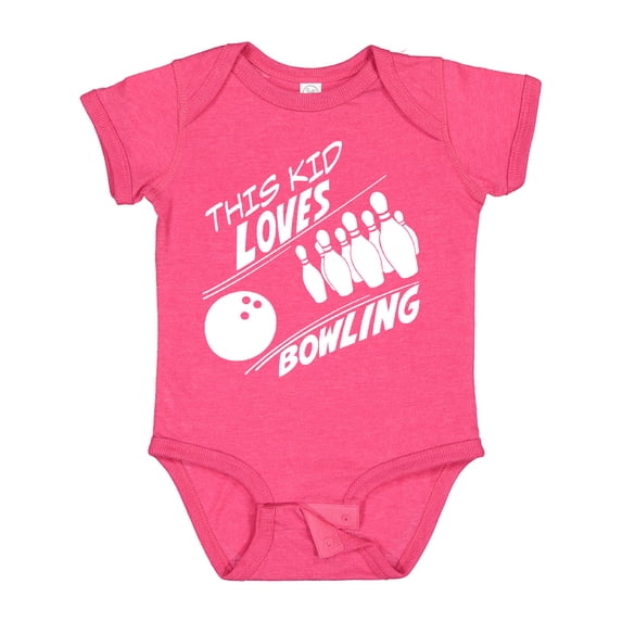 Inktastic This Kid Loves Bowling Boys or Girls Baby Bodysuit