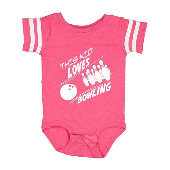 Inktastic This Kid Loves Bowling Boys or Girls Baby Bodysuit