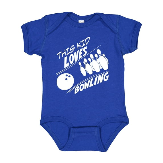 Inktastic This Kid Loves Bowling Boys or Girls Baby Bodysuit