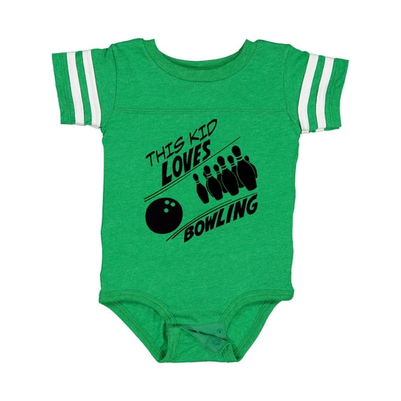 Inktastic This Kid Loves Bowling Boys or Girls Baby Bodysuit