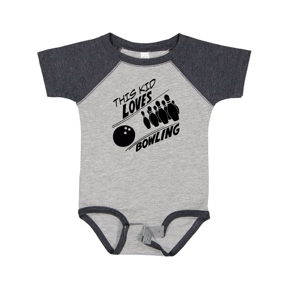Inktastic This Kid Loves Bowling Boys or Girls Baby Bodysuit