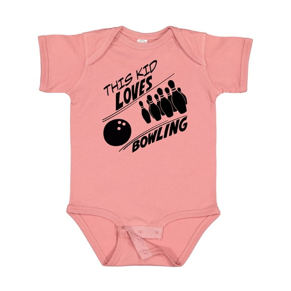 Inktastic This Kid Loves Bowling Boys or Girls Baby Bodysuit