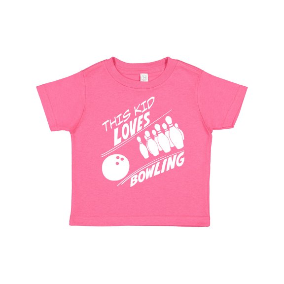 Inktastic This Kid Loves Bowling Boys or Girls Toddler T-Shirt