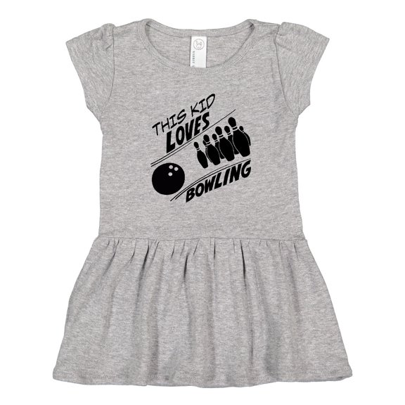 Inktastic This Kid Loves Bowling Girls Toddler Dress